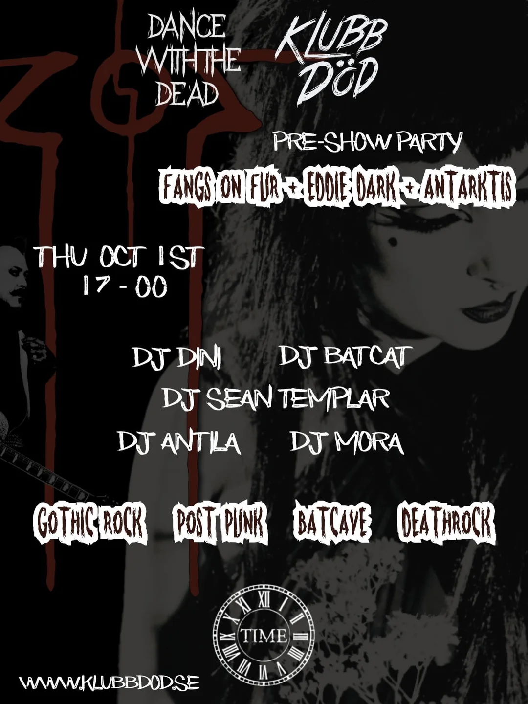 Originalaffisch för Dance with the Dead och Klubb Död på TIME den 1 oktober 2026